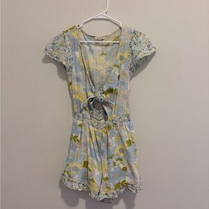 American Eagle Outfitters Blue Floral Romper